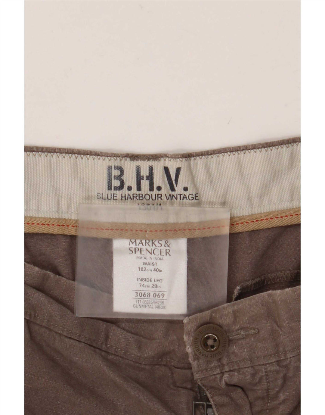 Pantaloni chino dritti Marks & Spencer da uomo blu Harbour W40 L27 grigi