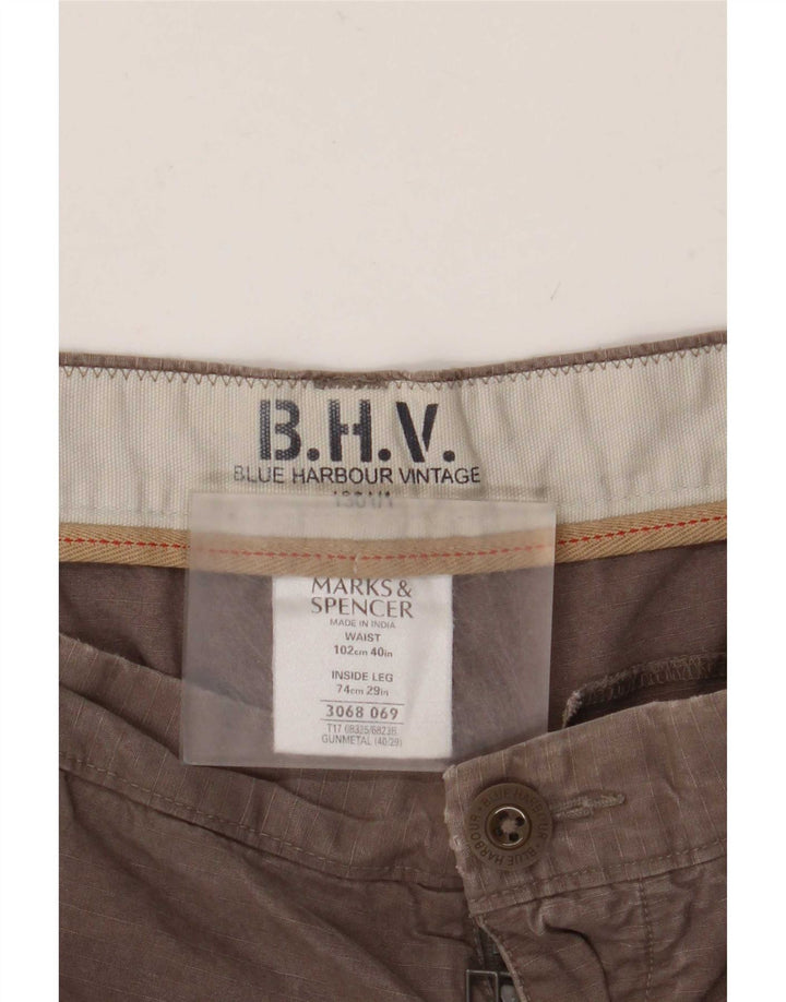 Pantaloni chino dritti Marks & Spencer da uomo blu Harbour W40 L27 grigi
