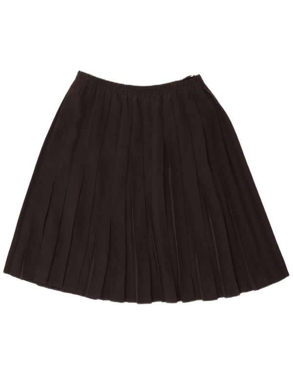 Gonna a pieghe vintage da donna EU 42 Large W34 poliestere nero