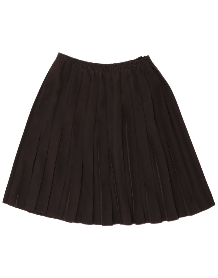 Gonna a pieghe vintage da donna EU 42 Large W34 poliestere nero