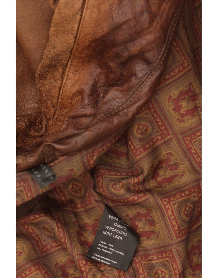 Giacca in pelle vintage da uomo IT 58 4XL Pelle marrone