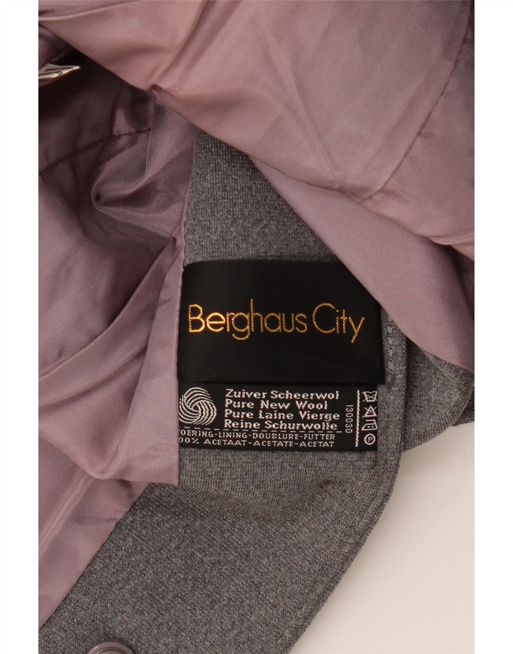 BERGHAUS Womens 2 Button Blazer Jacket UK 12 Medium Grey Virgin Wool Vintage Berghaus and Second-Hand Berghaus from Messina Hembry 