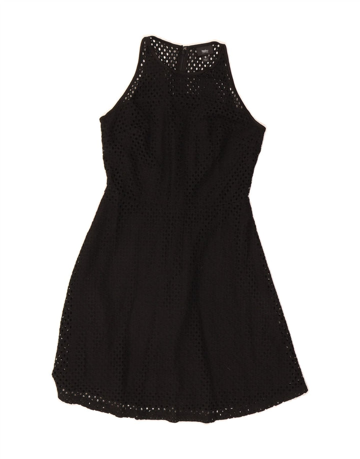 MOSSIMO Womens Sleeveless A-Line Dress UK 10 Small Black Cotton Vintage Mossimo and Second-Hand Mossimo from Messina Hembry 