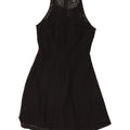 MOSSIMO Womens Sleeveless A-Line Dress UK 10 Small Black Cotton Vintage Mossimo and Second-Hand Mossimo from Messina Hembry 
