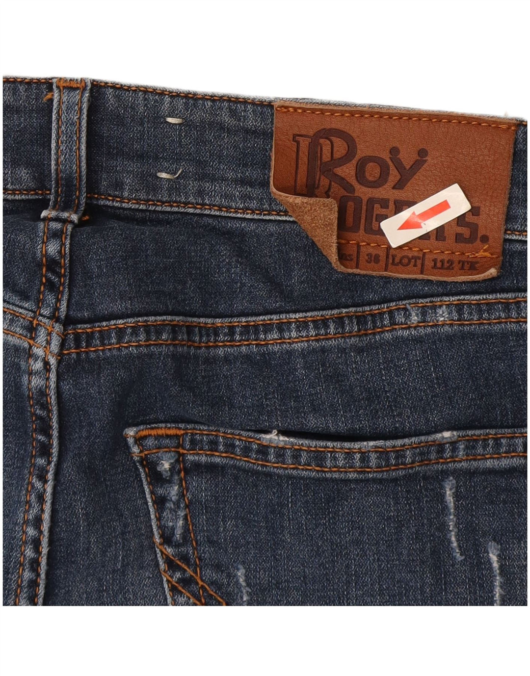 Jeans slim invecchiati da uomo Roy Rogers W34 L29 cotone blu