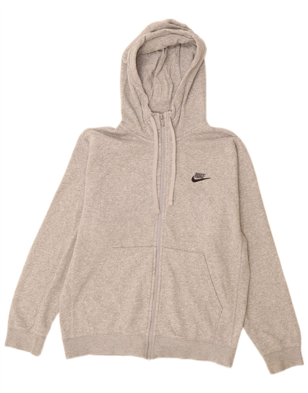 Felpa con cappuccio e zip Nike da uomo piccola in cotone grigio