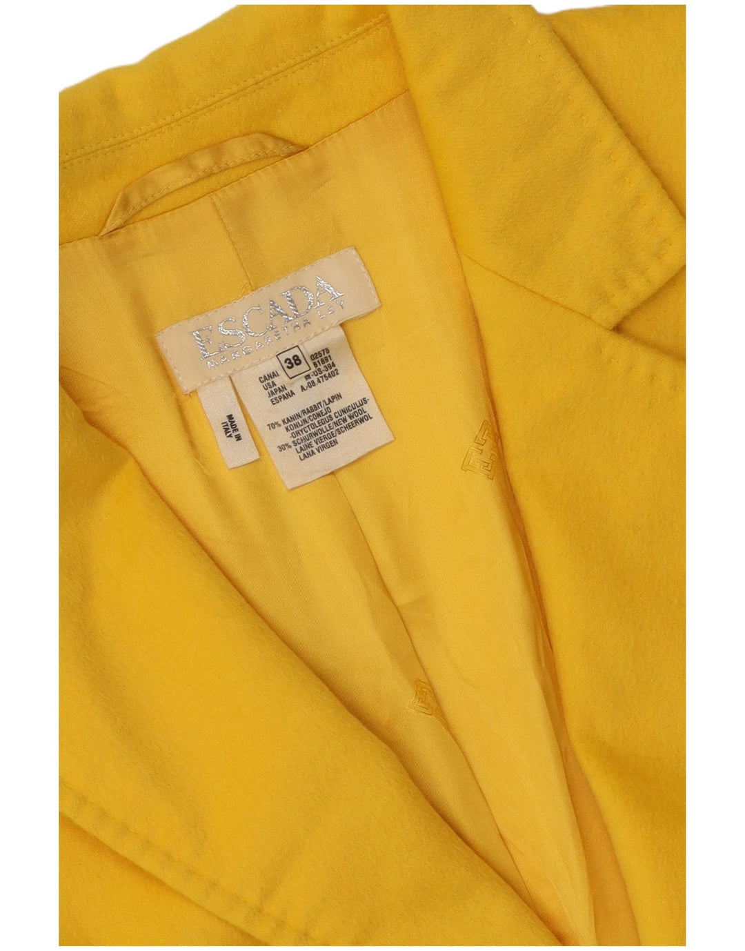 Giacca blazer a 2 bottoni Escada da donna Margaretha Ley EU 38 giallo medio