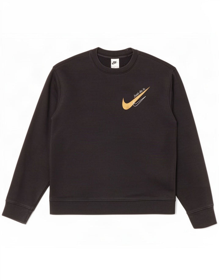 Felpa grafica da uomo Nike Felpa media in cotone nero