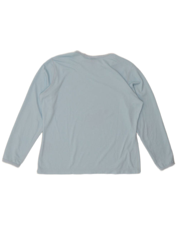 NIKE Top Dri Fit da donna a manica lunga US 12/14 Large Blu Poliestere