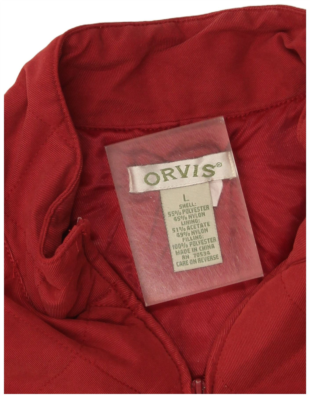 Gilet trapuntato da donna Orvis UK 16 grande rosso poliestere