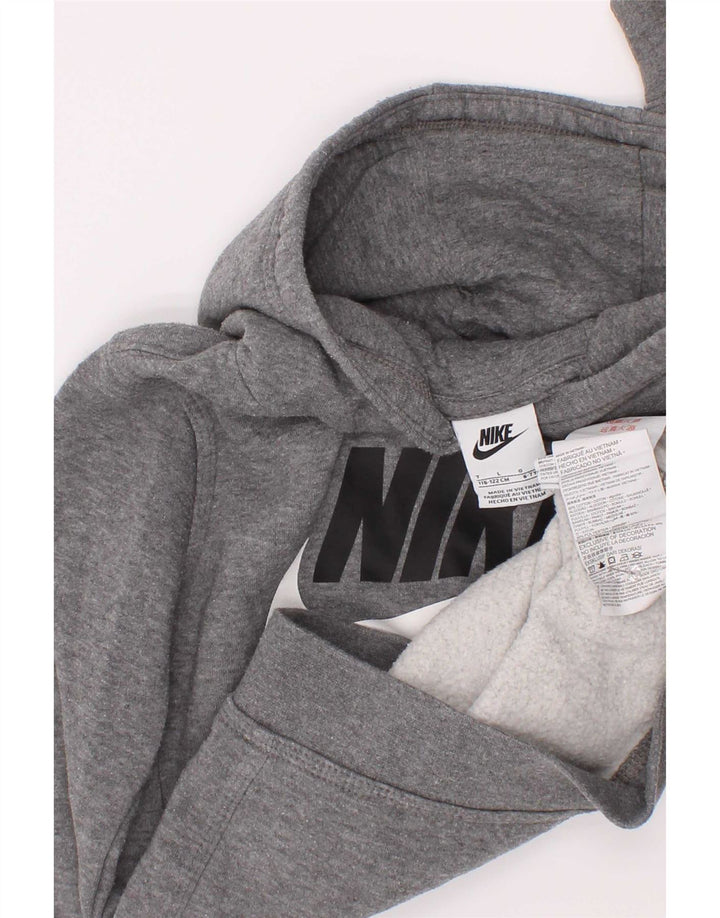 Felpa con cappuccio grafica Nike da bambino 6-7 anni in cotone grigio