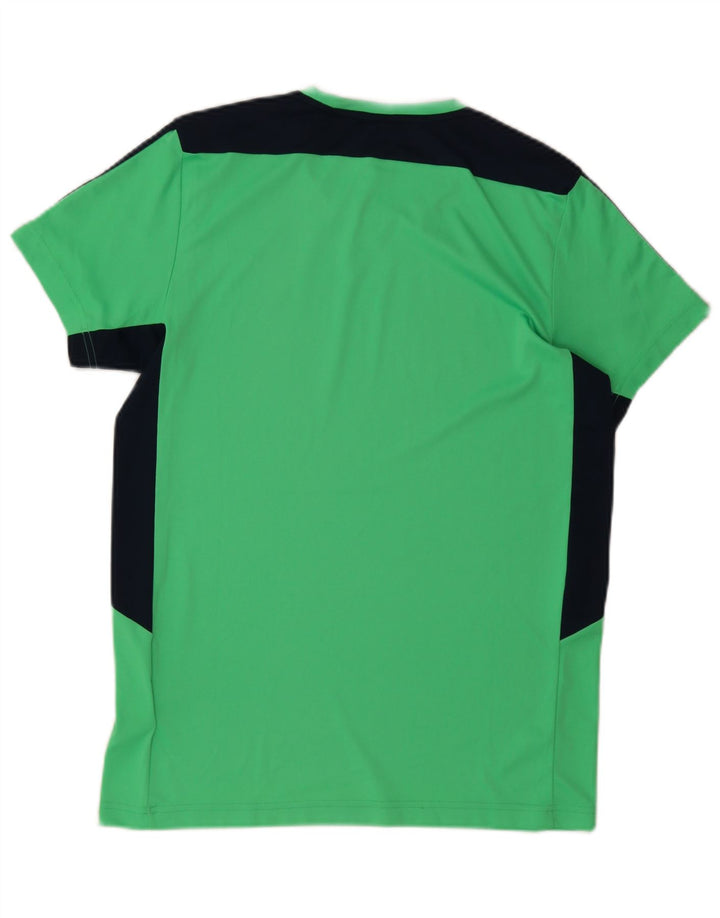 T-shirt da uomo Adidas Top in poliestere color block verde medio