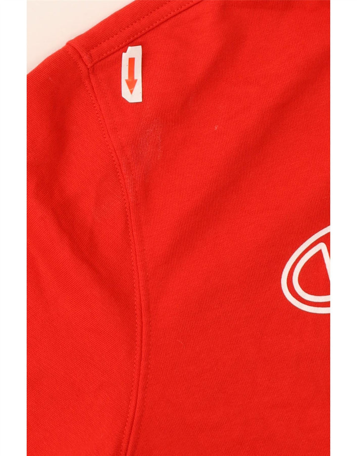 Maglione con cappuccio grafico da uomo Champion in cotone rosso medio