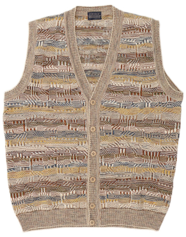 Maglione cardigan da uomo College By Marcazzani IT 52 Large Beige geometrico