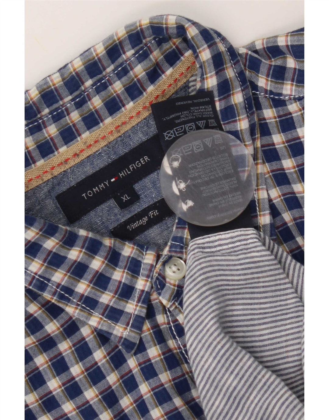 Camicia Tommy Hilfiger da uomo vintage fit XL blu a quadretti