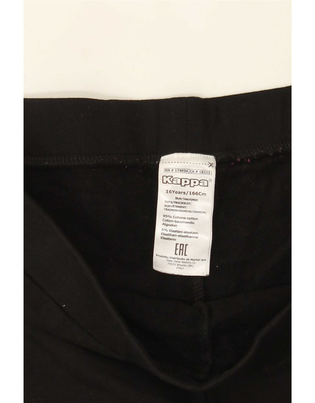 Leggings Kappa Bambina 15-16 Anni Cotone Nero