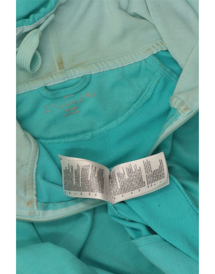 Maglione con cappuccio e zip ADIDAS da donna Climalite UK 16/18 Large Turchese