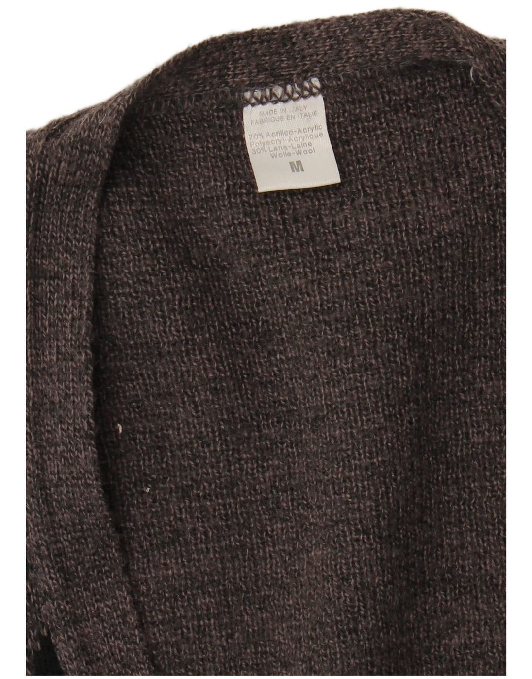 Maglione cardigan da uomo VINTAGE grigio medio a rombi/acrilico diamante