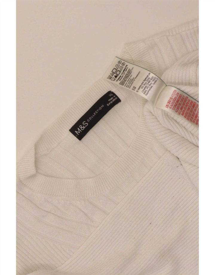 Top camicetta da donna Marks & Spencer UK 18 XL viscosa bianca