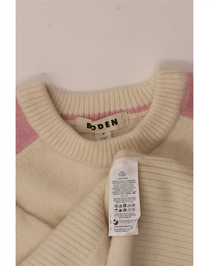 Maglione maglione girocollo per ragazze Boden 8-9 anni blocco colore bianco medio