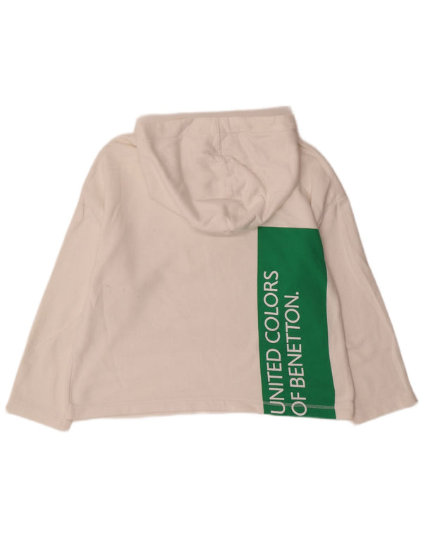 Maglione con cappuccio grafico da donna BENETTON UK 14 medio bianco sporco