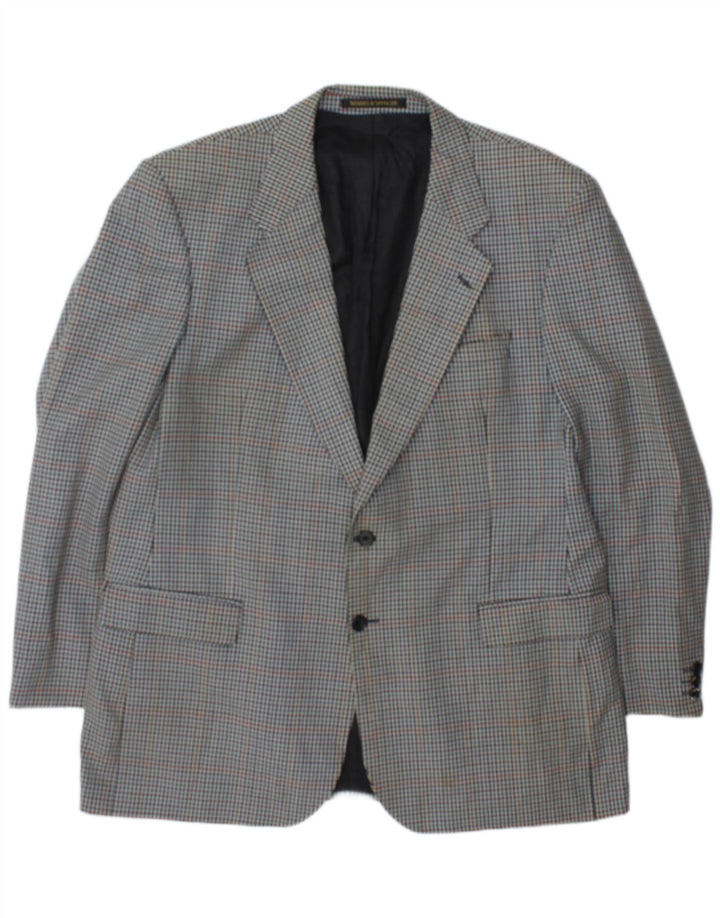 Giacca blazer a 2 bottoni da uomo Marks & Spencer UK 46 XL lana a quadri blu