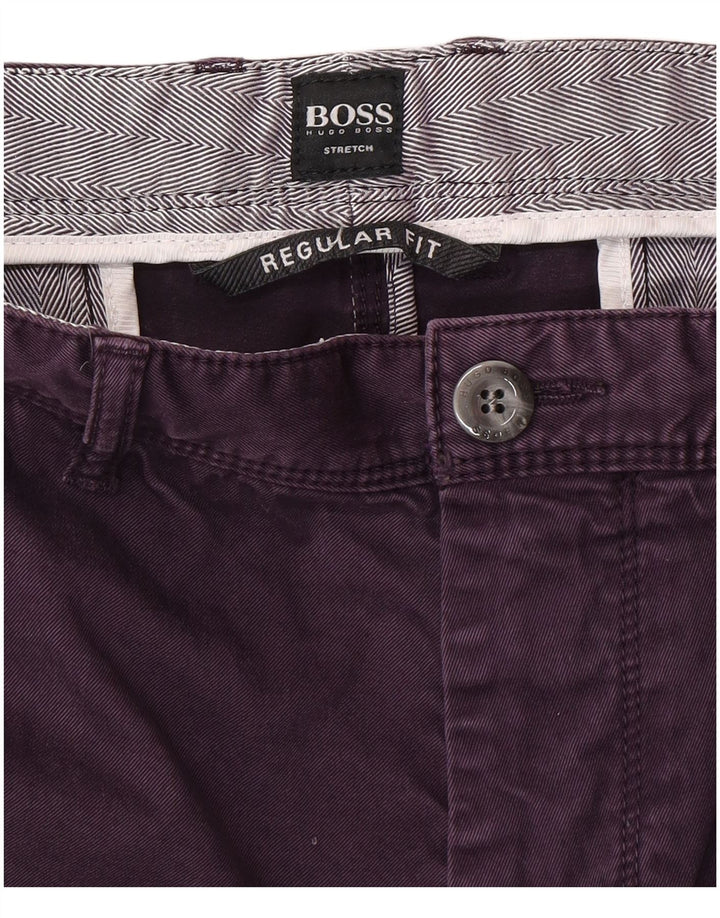 Pantaloni chino dritti HUGO BOSS da uomo vestibilità regolare W38 L30 viola