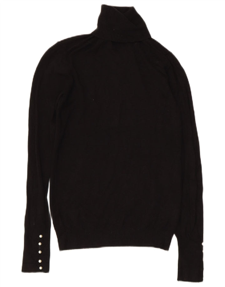 Maglione maglione a collo alto da donna Zara UK 8 piccolo in viscosa nera