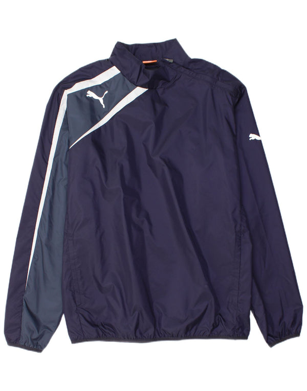 Puma - Tuta da uomo con grafica pullover grafica, grande, color block blu navy