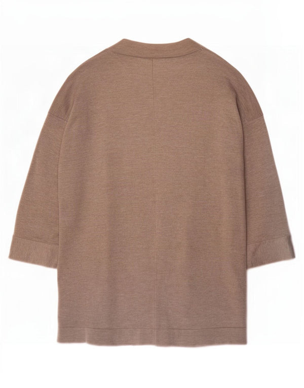 Maglione cardigan aperto con maniche a 3/4 Zara da donna UK 14 Viscosa beige medio