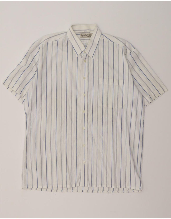 ANGELO LITRICO Camicia da uomo a maniche corte taglia 41 a righe bianche medie