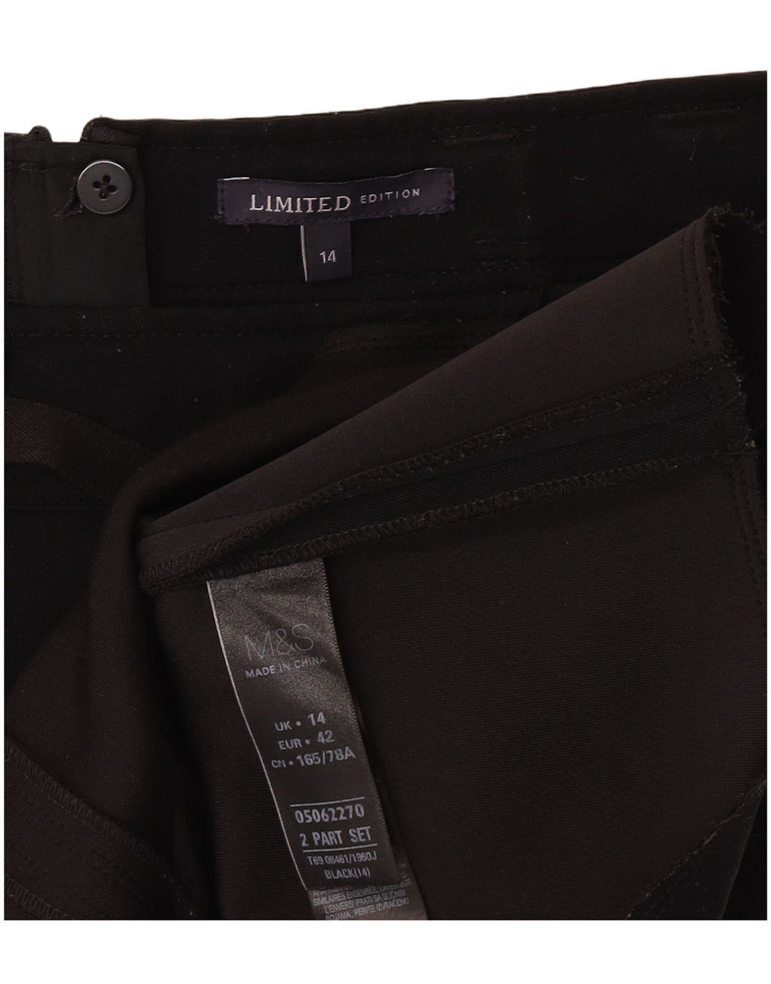 Minigonna da donna Marks & Spencer UK 14 grande W30 poliestere nero