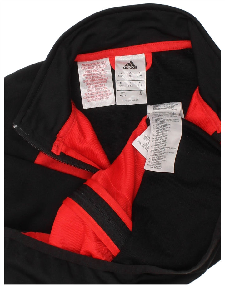 Giacca da tuta da ragazzo Adidas 7-8 anni in poliestere color block nero