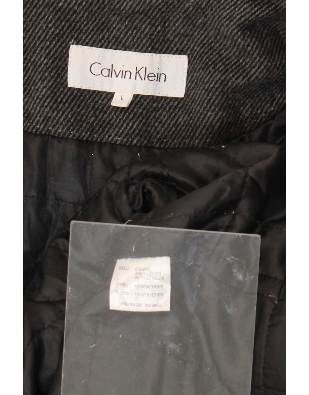 Giacca utility da uomo Calvin Klein UK 40 Large Grey Gessato Lana