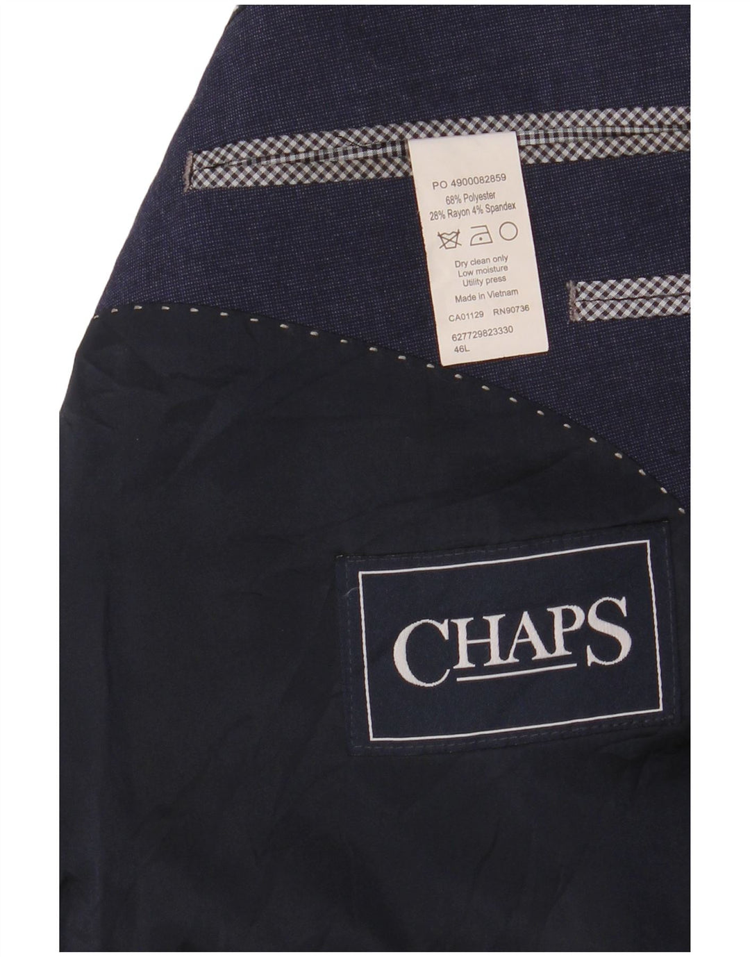 Giacca blazer da uomo a 2 bottoni CHAPS UK 46 3XL poliestere blu navy