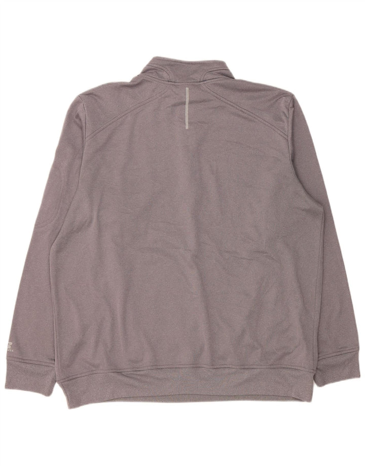 Felpa da uomo con collo con zip Russell Athletic, maglione XL grigio
