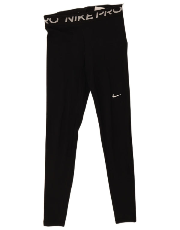Leggings grafici Nike Dri Fit da donna UK 10 piccoli poliestere nero