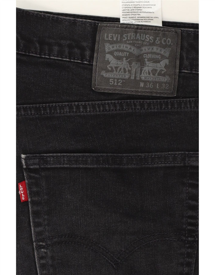 Jeans Levi's da uomo slim affusolati W36 L32 cotone nero