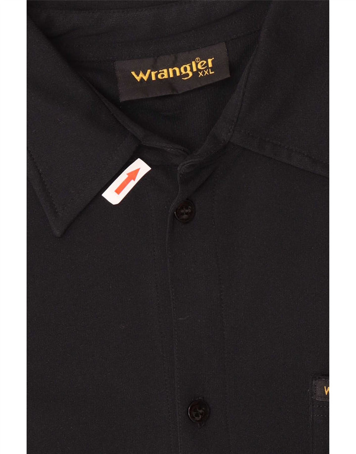 Camicia a maniche corte da uomo Wrangler 2XL nera in poliammide