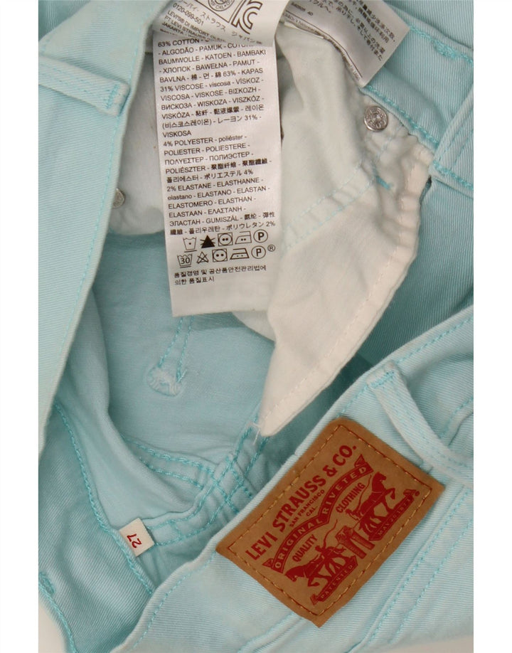Pantaloncini di jeans da donna LEVI'S W27 piccoli in cotone turchese