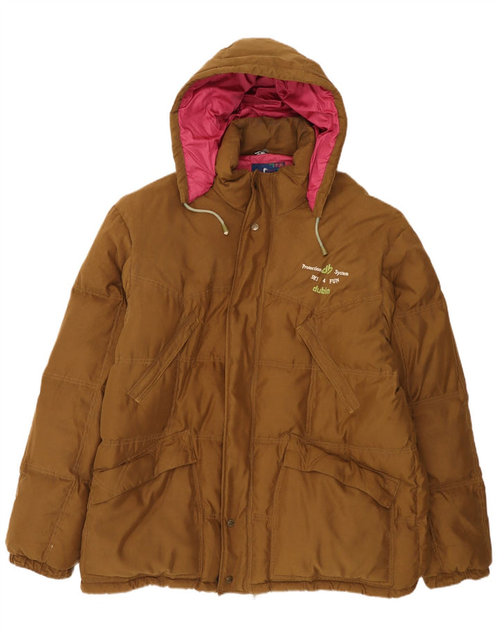 DUBIN Giacca imbottita con cappuccio da uomo IT 54 2XL Marrone Poliestere
