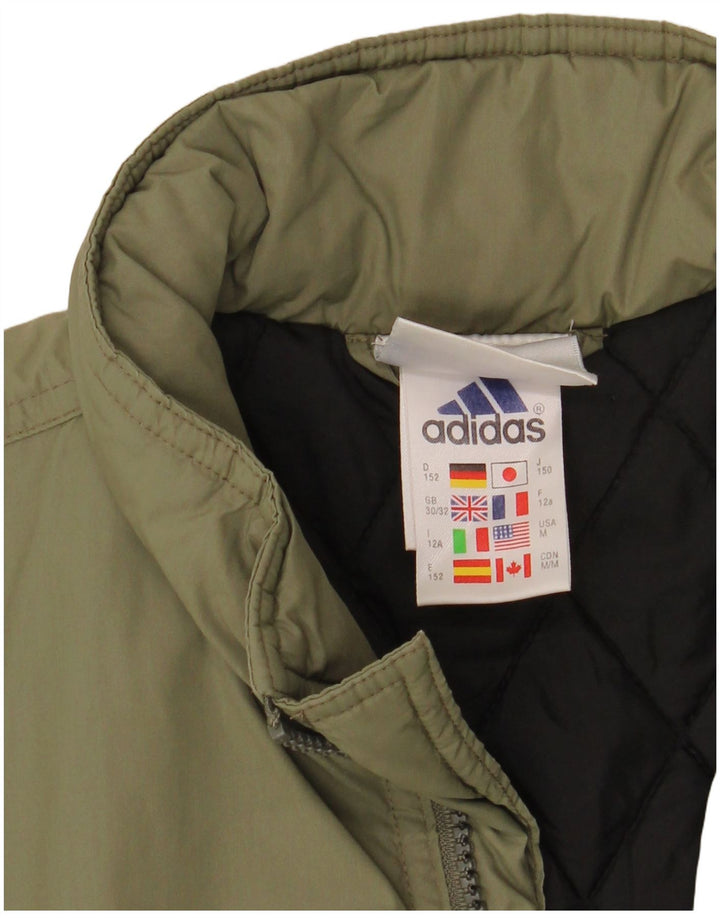 Cappotto imbottito con grafica Adidas da ragazzo 11-12 anni in poliammide kaki