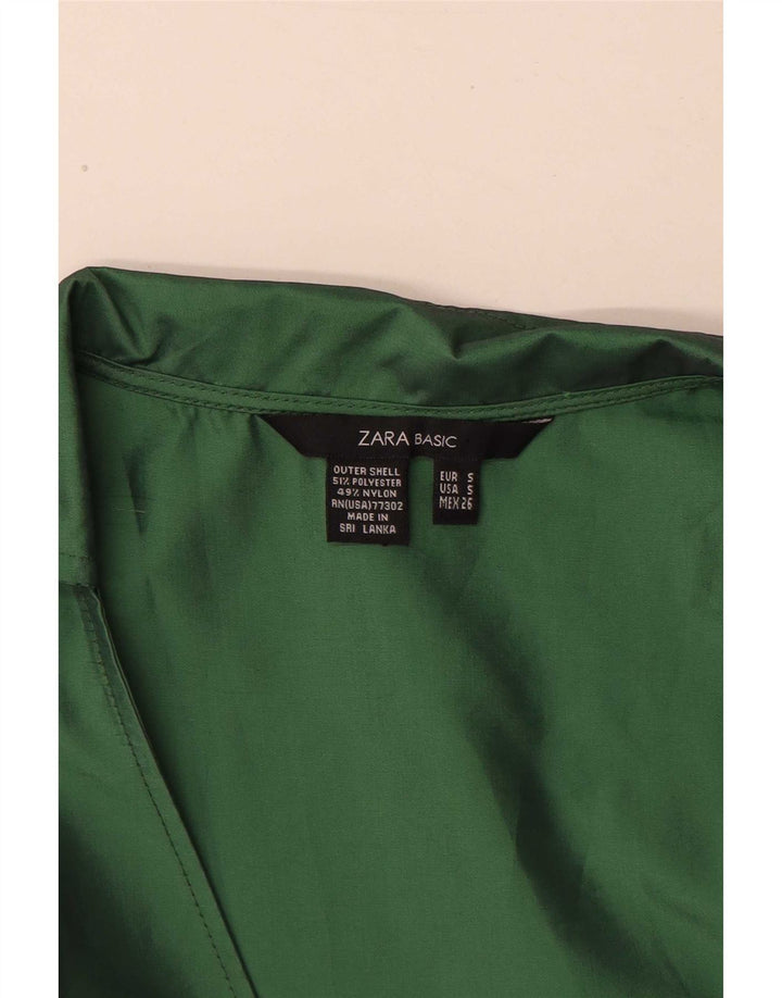 Vestito lungo senza maniche da donna Zara UK 10 piccolo poliestere verde