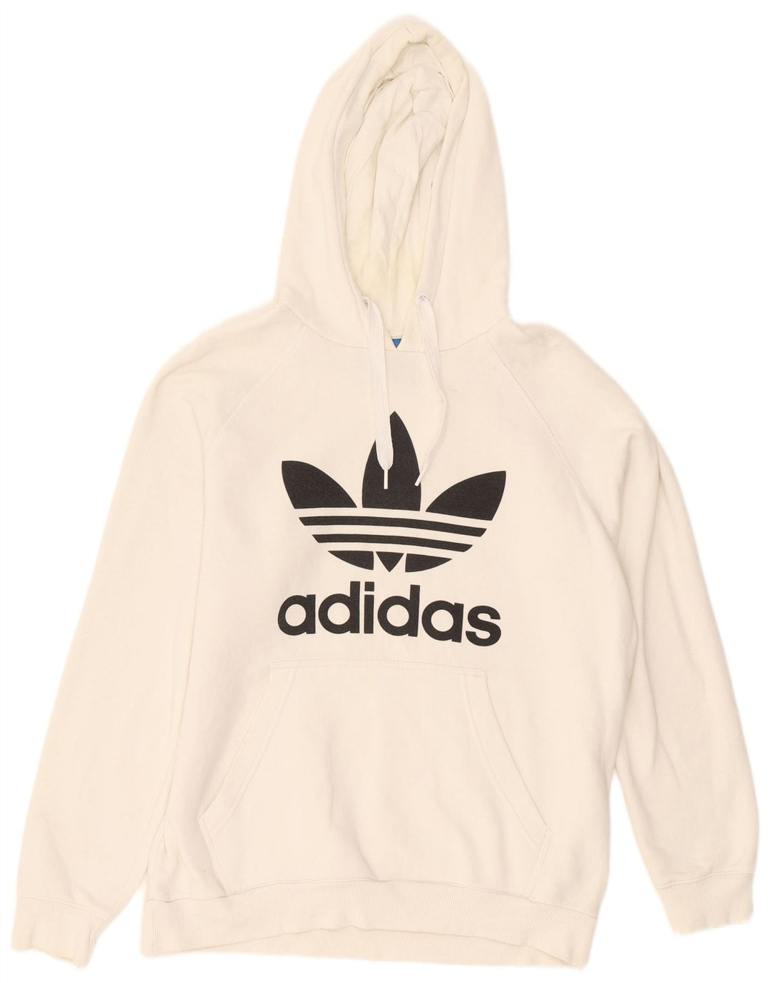 Felpa con cappuccio grafica da uomo Adidas Large in cotone bianco