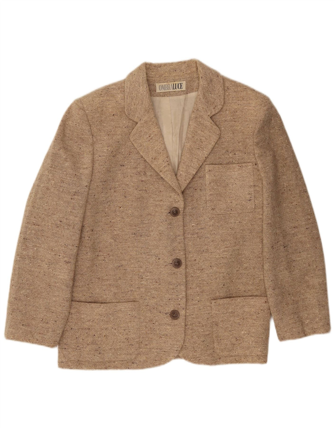 Giacca blazer a 3 bottoni da donna Ombraluce IT 48 XL Beige screziato