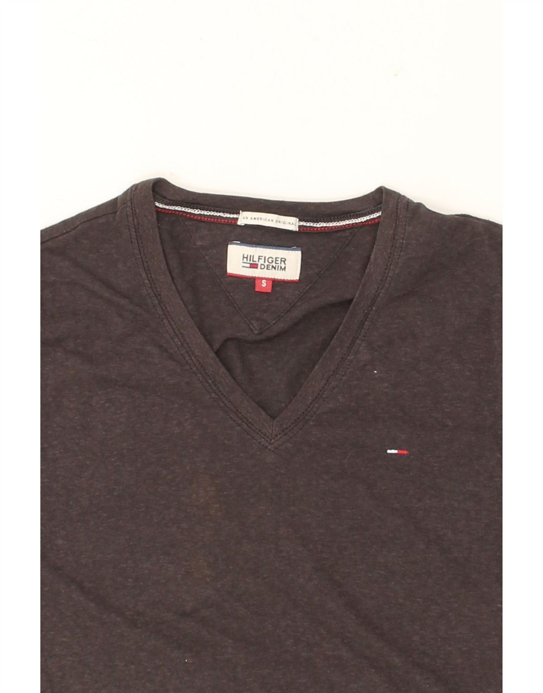 TOMMY HILFIGER Mens T-Shirt Top Small Grey Flecked Cotton Vintage Tommy Hilfiger and Second-Hand Tommy Hilfiger from Messina Hembry 