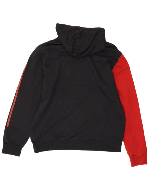 Felpa con cappuccio grafica da uomo ADIDAS XL in cotone color block nero