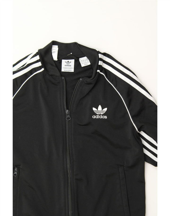 ADIDAS Boys Tracksuit Top Jacket 11-12 Years Black Polyester Vintage Adidas and Second-Hand Adidas from Messina Hembry 