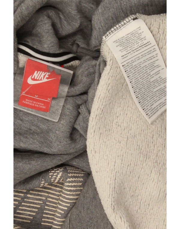 Felpa con cappuccio oversize con grafica Nike da donna UK 14 Cotone grigio medio