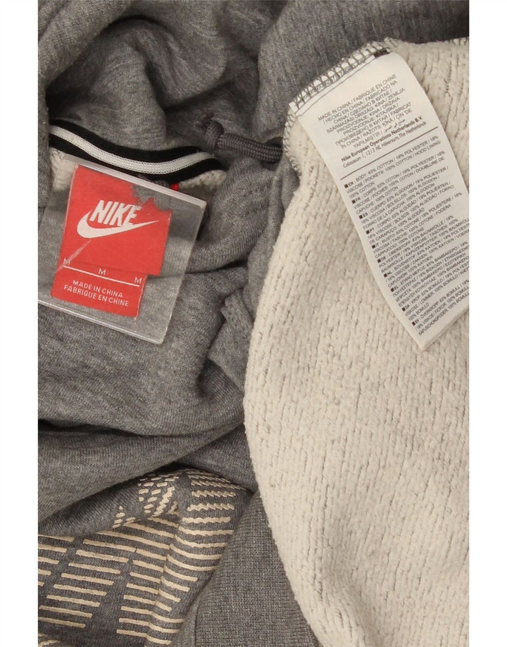 Felpa con cappuccio oversize con grafica Nike da donna UK 14 Cotone grigio medio